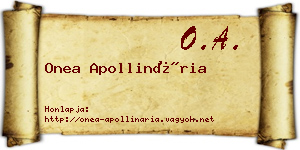 Onea Apollinária névjegykártya